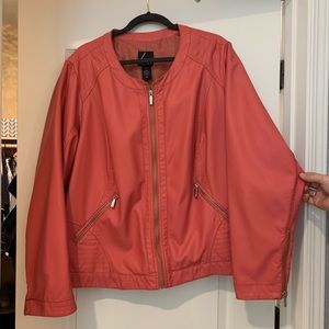 Lane Bryant Coral Faux Leather Jacket